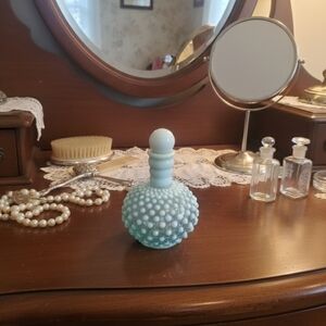 Elegant Blue Glass Perfume Bottle